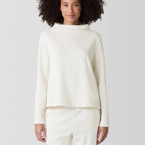 Eileen Fisher Ivory Boatneck Long-Sleeve Top